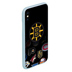 Чехол iPhone XS Max матовый NHL Boston Bruins Z, цвет: 3D-голубой — фото 2