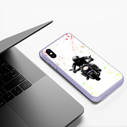 Чехол iPhone XS Max матовый МОТОЦИКЛЫ, цвет: 3D-светло-сиреневый — фото 2