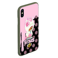 Чехол iPhone XS Max матовый Brawl stars Unicorn, цвет: 3D-темно-зеленый — фото 2