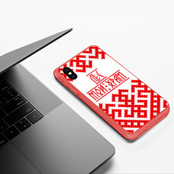 Чехол iPhone XS Max матовый Лес мой храм, цвет: 3D-красный — фото 2