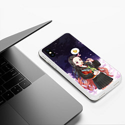 Чехол iPhone XS Max матовый Незуко, цвет: 3D-белый — фото 2