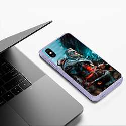 Чехол iPhone XS Max матовый ASSASSINS CREED VALHALLA, цвет: 3D-светло-сиреневый — фото 2