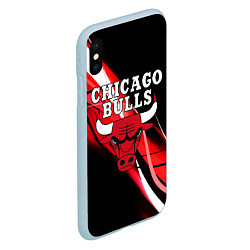 Чехол iPhone XS Max матовый CHICAGO BULLS, цвет: 3D-голубой — фото 2