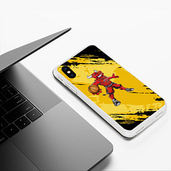 Чехол iPhone XS Max матовый MICHAEL JORDAN, цвет: 3D-белый — фото 2