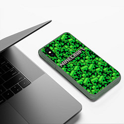 Чехол iPhone XS Max матовый MINERCRAFT, цвет: 3D-темно-зеленый — фото 2