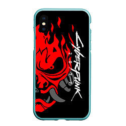 Чехол iPhone XS Max матовый CYBERPUNK 2077 SAMURAI, цвет: 3D-мятный