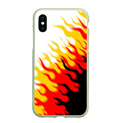 Чехол iPhone XS Max матовый ОГОНЬ, цвет: 3D-салатовый