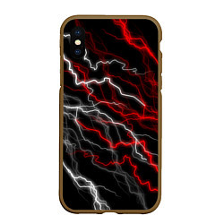 Чехол iPhone XS Max матовый МОЛНИЯ, цвет: 3D-коричневый