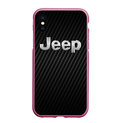 Чехол iPhone XS Max матовый Jeep Z, цвет: 3D-малиновый