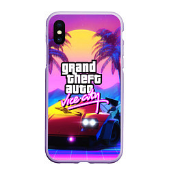 Чехол iPhone XS Max матовый GTA 2020, цвет: 3D-светло-сиреневый