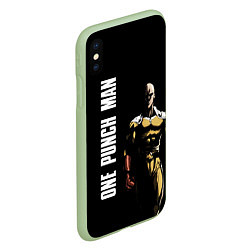 Чехол iPhone XS Max матовый One Punch Man, цвет: 3D-салатовый — фото 2