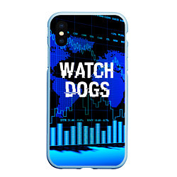 Чехол iPhone XS Max матовый Watch Dogs, цвет: 3D-голубой