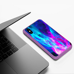 Чехол iPhone XS Max матовый НЕОНОВЫЕ КРАСКИ, цвет: 3D-фиолетовый — фото 2