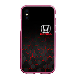 Чехол iPhone XS Max матовый HONDA, цвет: 3D-малиновый