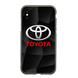 Чехол iPhone XS Max матовый TOYOTA, цвет: 3D-темно-зеленый