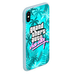 Чехол iPhone XS Max матовый GTA VICE CITY, цвет: 3D-голубой — фото 2