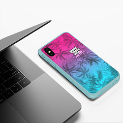 Чехол iPhone XS Max матовый GTA VICE CITY, цвет: 3D-мятный — фото 2