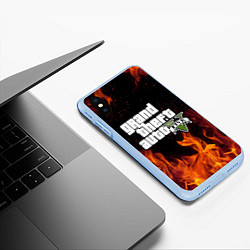 Чехол iPhone XS Max матовый GTA 5, цвет: 3D-голубой — фото 2