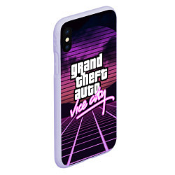 Чехол iPhone XS Max матовый GTA VICE CITY, цвет: 3D-светло-сиреневый — фото 2