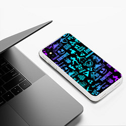 Чехол iPhone XS Max матовый FORTNITE, цвет: 3D-белый — фото 2