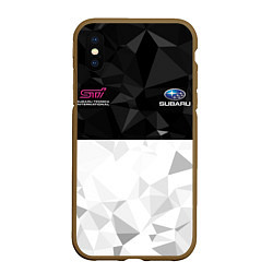 Чехол iPhone XS Max матовый SUBARU WRX STI спина Z, цвет: 3D-коричневый