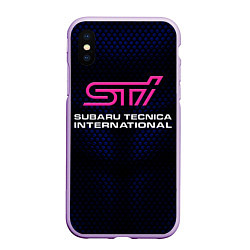 Чехол iPhone XS Max матовый SUBARU STI Z, цвет: 3D-сиреневый