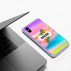 Чехол iPhone XS Max матовый Алена, цвет: 3D-светло-сиреневый — фото 2