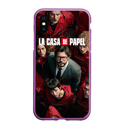 Чехол iPhone XS Max матовый La Casa de Papel Z, цвет: 3D-фиолетовый