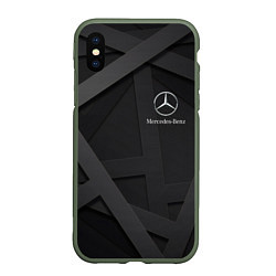 Чехол iPhone XS Max матовый MERCEDES, цвет: 3D-темно-зеленый