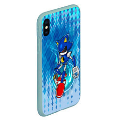 Чехол iPhone XS Max матовый Metal Sonic, цвет: 3D-мятный — фото 2