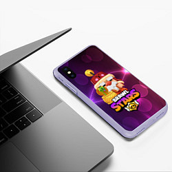 Чехол iPhone XS Max матовый BRAWL STARS GALE, цвет: 3D-светло-сиреневый — фото 2
