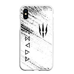 Чехол iPhone XS Max матовый THE WITCHER, цвет: 3D-белый