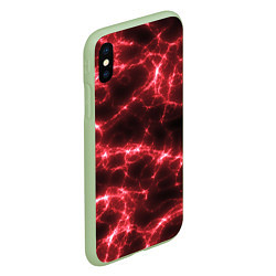 Чехол iPhone XS Max матовый МОЛНИЯ РАЗРЯДЫ, цвет: 3D-салатовый — фото 2