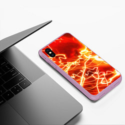 Чехол iPhone XS Max матовый ОГНЕННАЯ МОЛНИЯ, цвет: 3D-сиреневый — фото 2