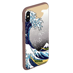 Чехол iPhone XS Max матовый The great wave off kanagawa, цвет: 3D-коричневый — фото 2