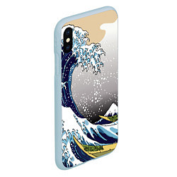 Чехол iPhone XS Max матовый The great wave off kanagawa, цвет: 3D-голубой — фото 2
