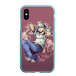 Чехол iPhone XS Max матовый JoJo, цвет: 3D-мятный