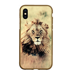 Чехол iPhone XS Max матовый Lion King, цвет: 3D-коричневый