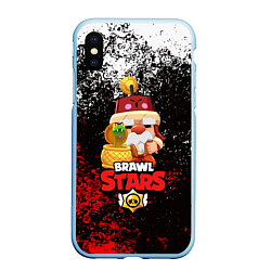 Чехол iPhone XS Max матовый BRAWL STARS GALE, цвет: 3D-голубой