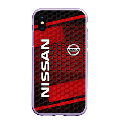 Чехол iPhone XS Max матовый NISSAN, цвет: 3D-светло-сиреневый