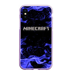 Чехол iPhone XS Max матовый MINECRAFT, цвет: 3D-сиреневый