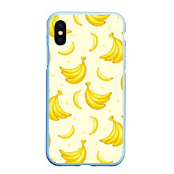Чехол iPhone XS Max матовый Банана, цвет: 3D-голубой