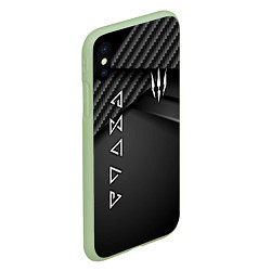 Чехол iPhone XS Max матовый The Witcher, цвет: 3D-салатовый — фото 2