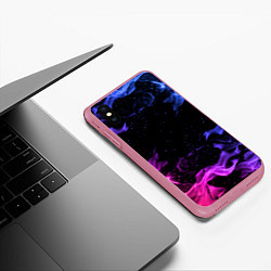 Чехол iPhone XS Max матовый ОГОНЬ НЕОН, цвет: 3D-малиновый — фото 2