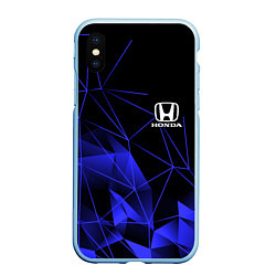 Чехол iPhone XS Max матовый HONDA, цвет: 3D-голубой