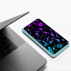 Чехол iPhone XS Max матовый PATTERN THE LAST OF US Z, цвет: 3D-мятный — фото 2