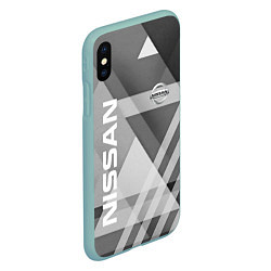 Чехол iPhone XS Max матовый NISSAN, цвет: 3D-мятный — фото 2