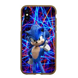 Чехол iPhone XS Max матовый Sonic, цвет: 3D-коричневый