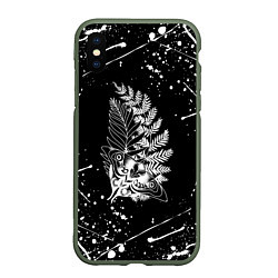 Чехол iPhone XS Max матовый THE LAST OF US ТАТУИРОВКА ЭЛЛИ, цвет: 3D-темно-зеленый