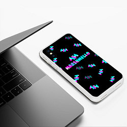 Чехол iPhone XS Max матовый Marshmello, цвет: 3D-белый — фото 2